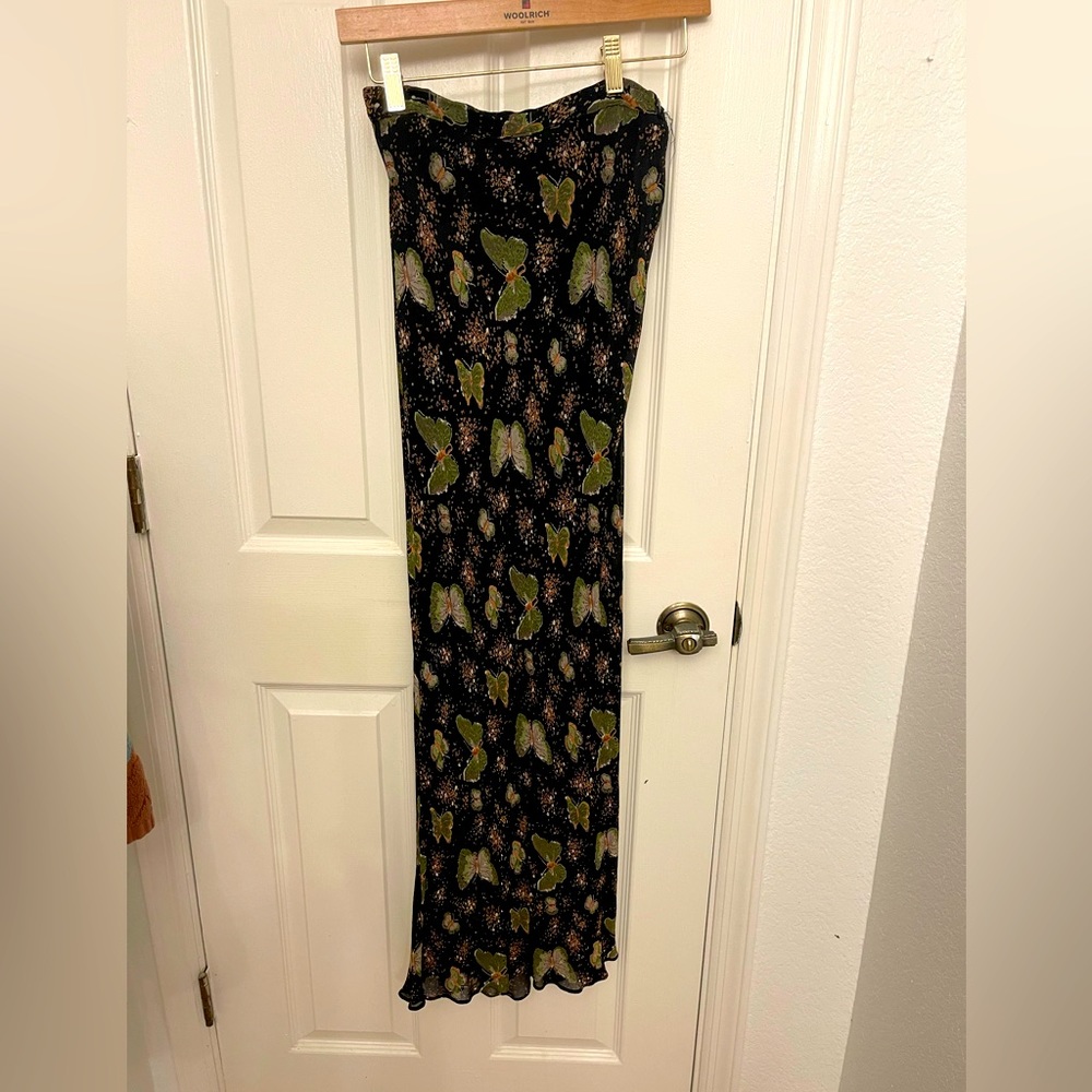 Vintage 1990’s Odessa Butterfly Print Maxi Skirt in a Size 4